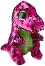 Ty Flippable STOMPY The Pink/Green Sequin Dinosaur - 6"