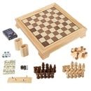 Deluxe 7-in-1 Game Set - Chess - Backgammon etc Brown